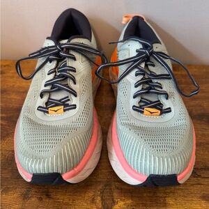 HOKA ONE ONE Bondi 7 Women’s 9.5 Wide Blue Running Shoes Comfort Trainer‎